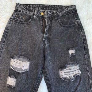 Dark grey distressed jeans, women’s size S